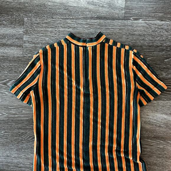 STAUD Striped Green and Tan Midi Dress - Picture 11 of 16